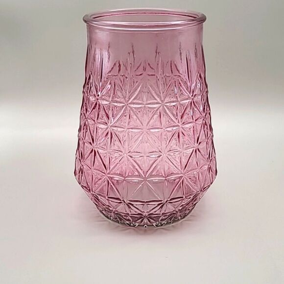 COPY - Beautiful Large Pink Textured Glass Vase - Picture 1 of 4